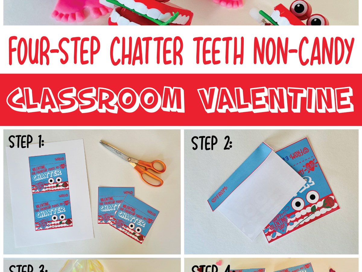 Four-Step Chatter Teeth Non-Candy Classroom Valentine with&nbsp;Printable